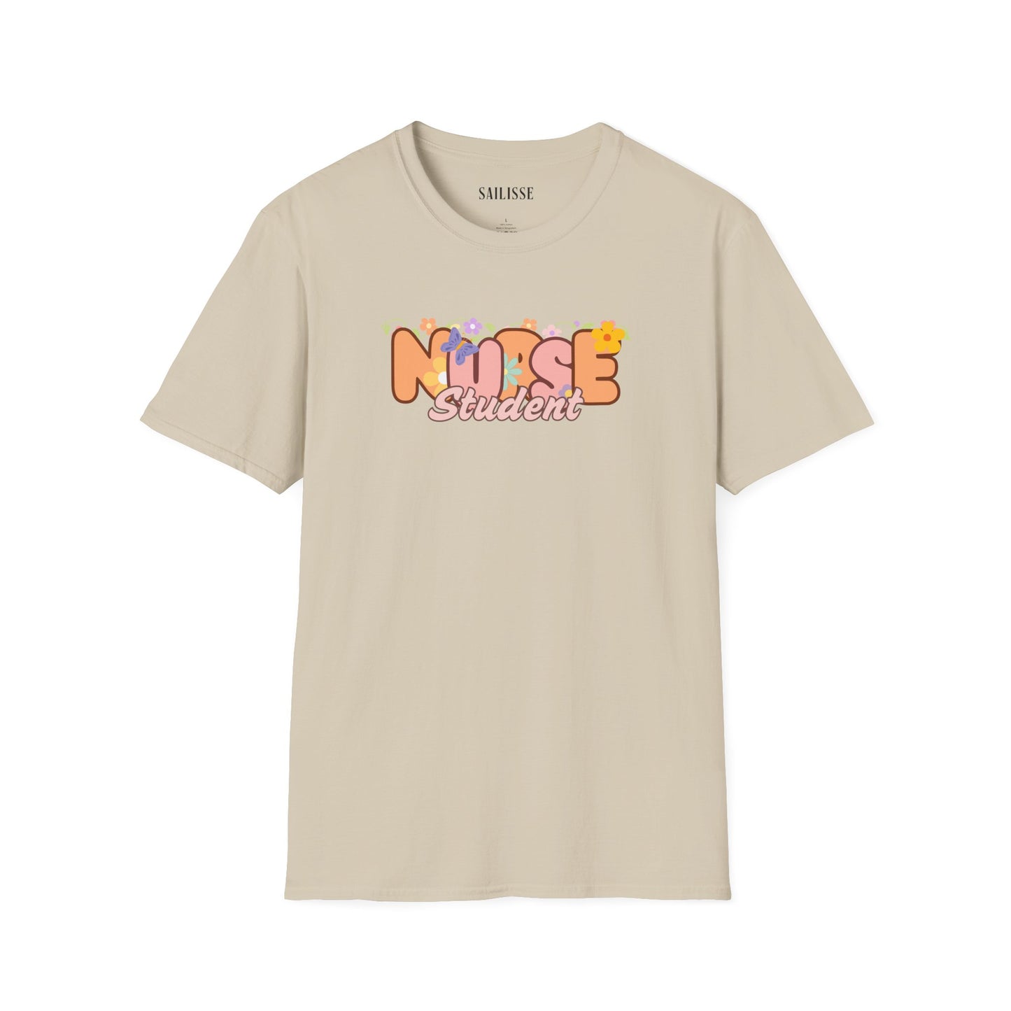 Student Nurse Floral Design Softstyle T-Shirt