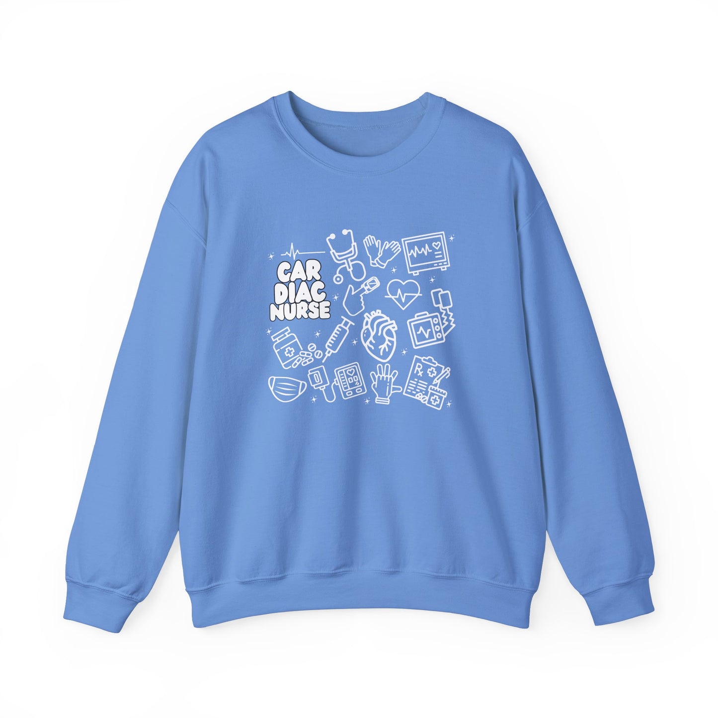 Cardiac Nurse White Outline Crewneck
