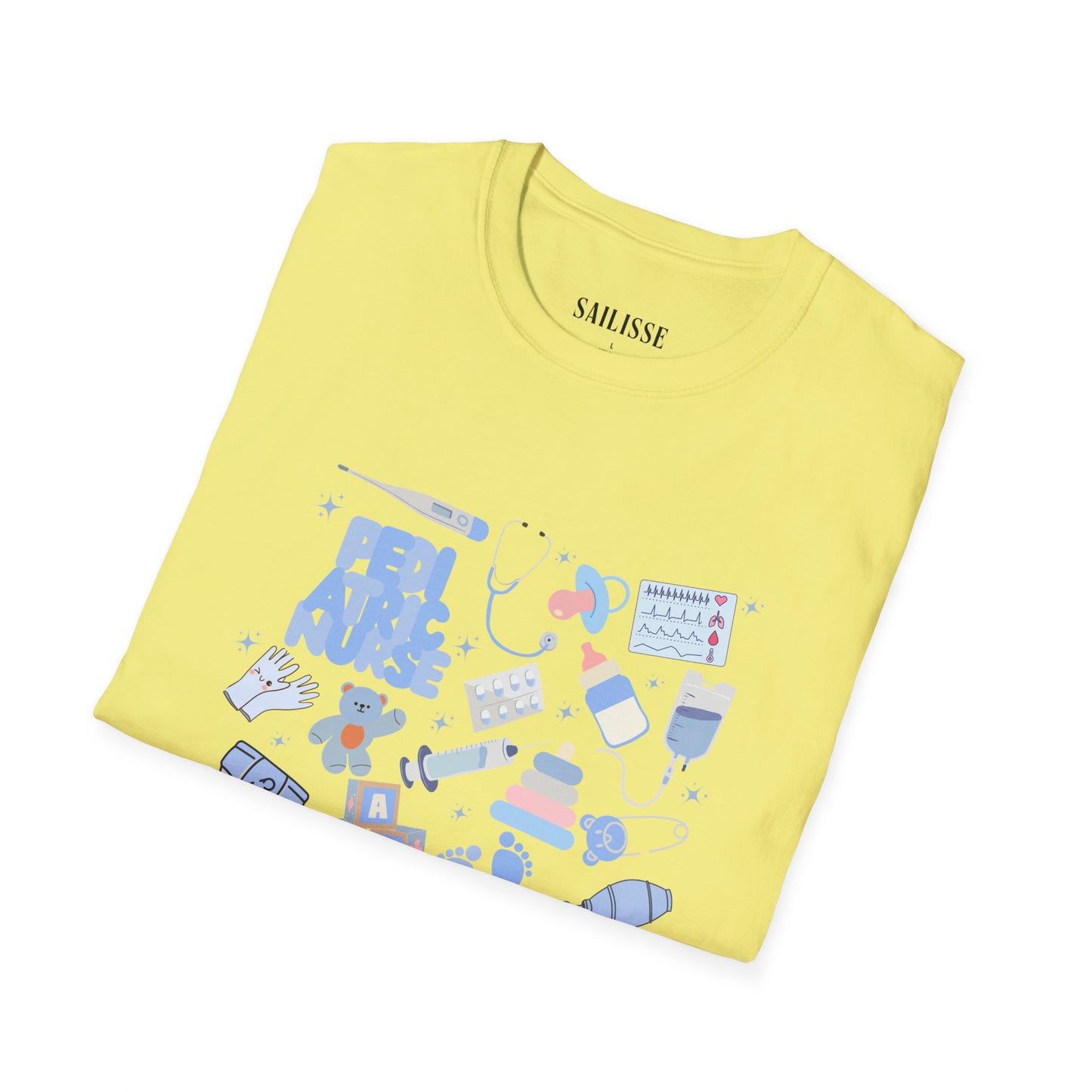 Pediatric Nurse Doodle Design Softstyle T-Shirt