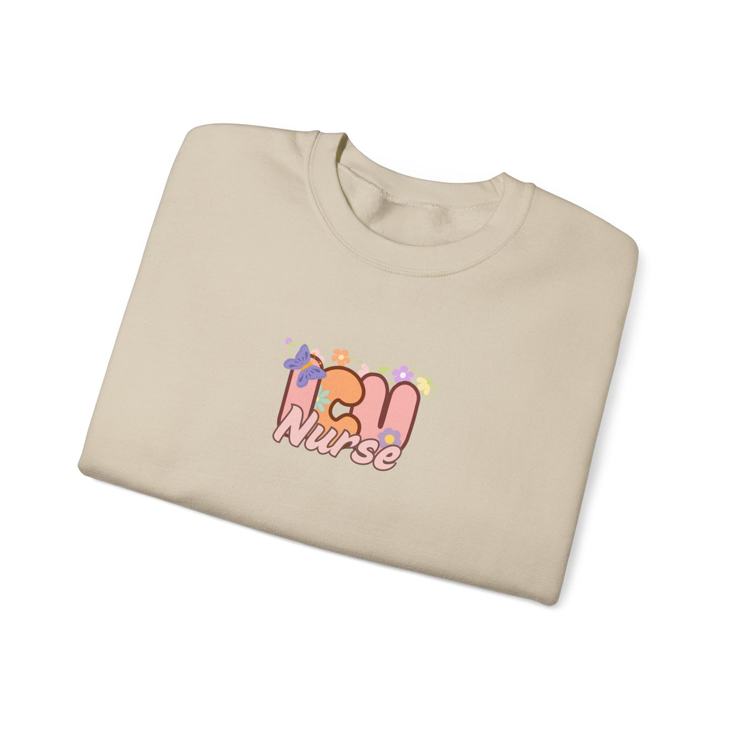 ICU Nurse Floral Design Crewneck