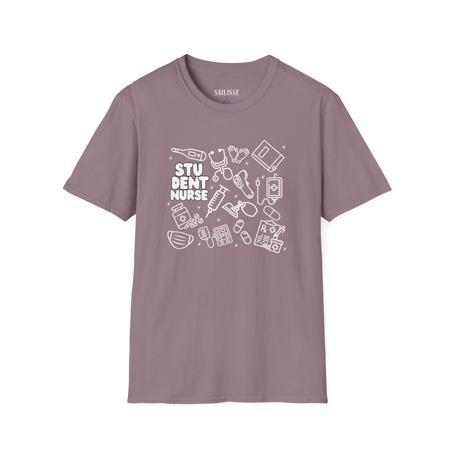 Student Nurse White Outline T-Shirt