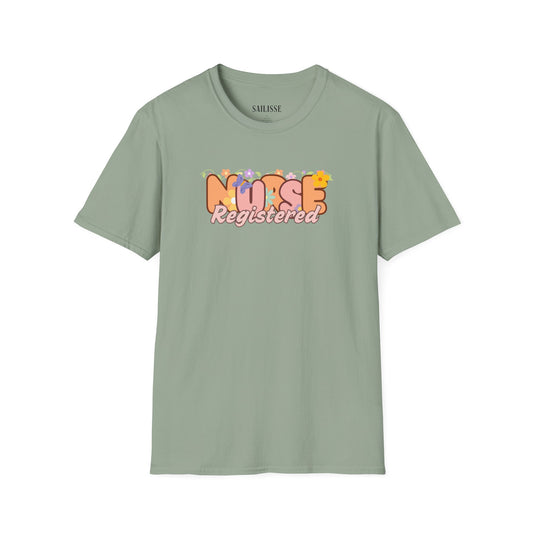 Registered Nurse Floral Design Softstyle T-Shirt