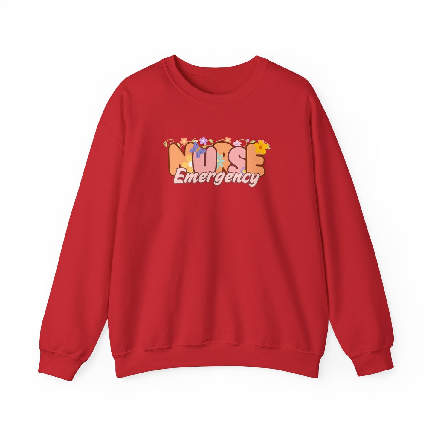 Emergency Nurse Floral Design Crewneck
