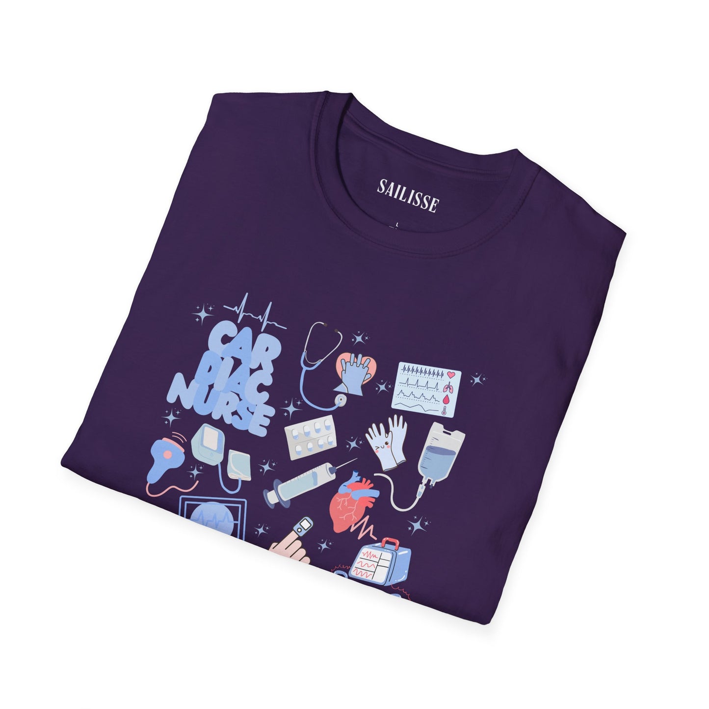 Cardiac Nurse Doodle Design Softstyle T-Shirt