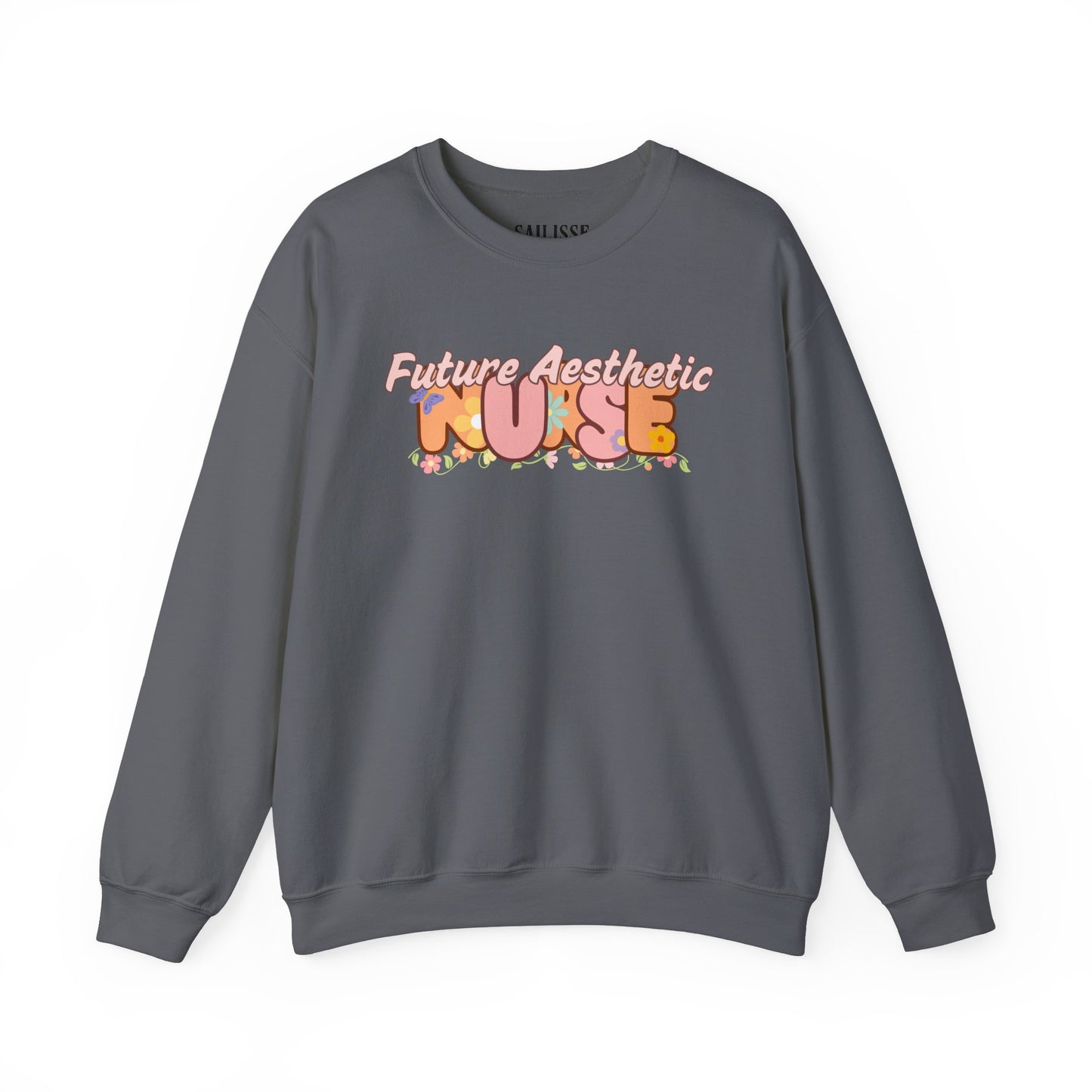 Future Aesthetic Nurse Floral Design Crewneck