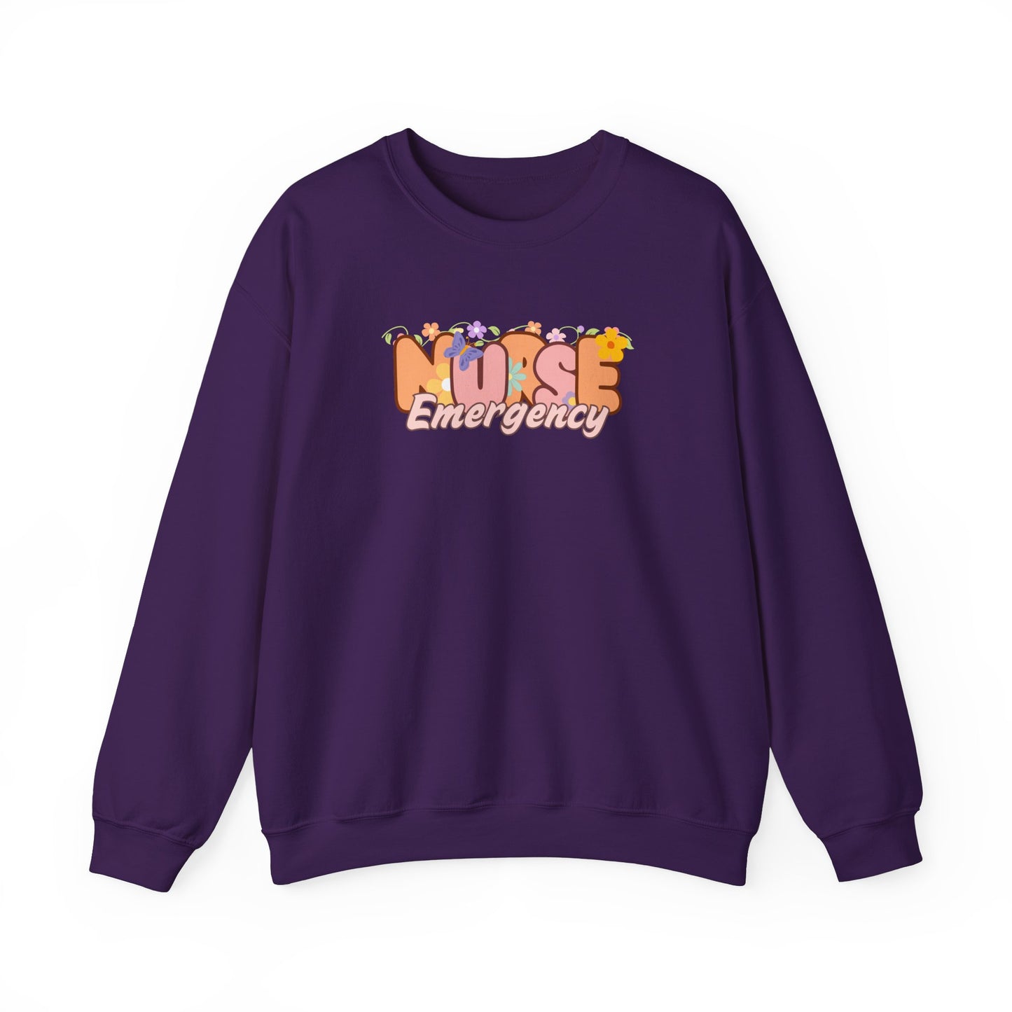 Emergency Nurse Floral Design Crewneck