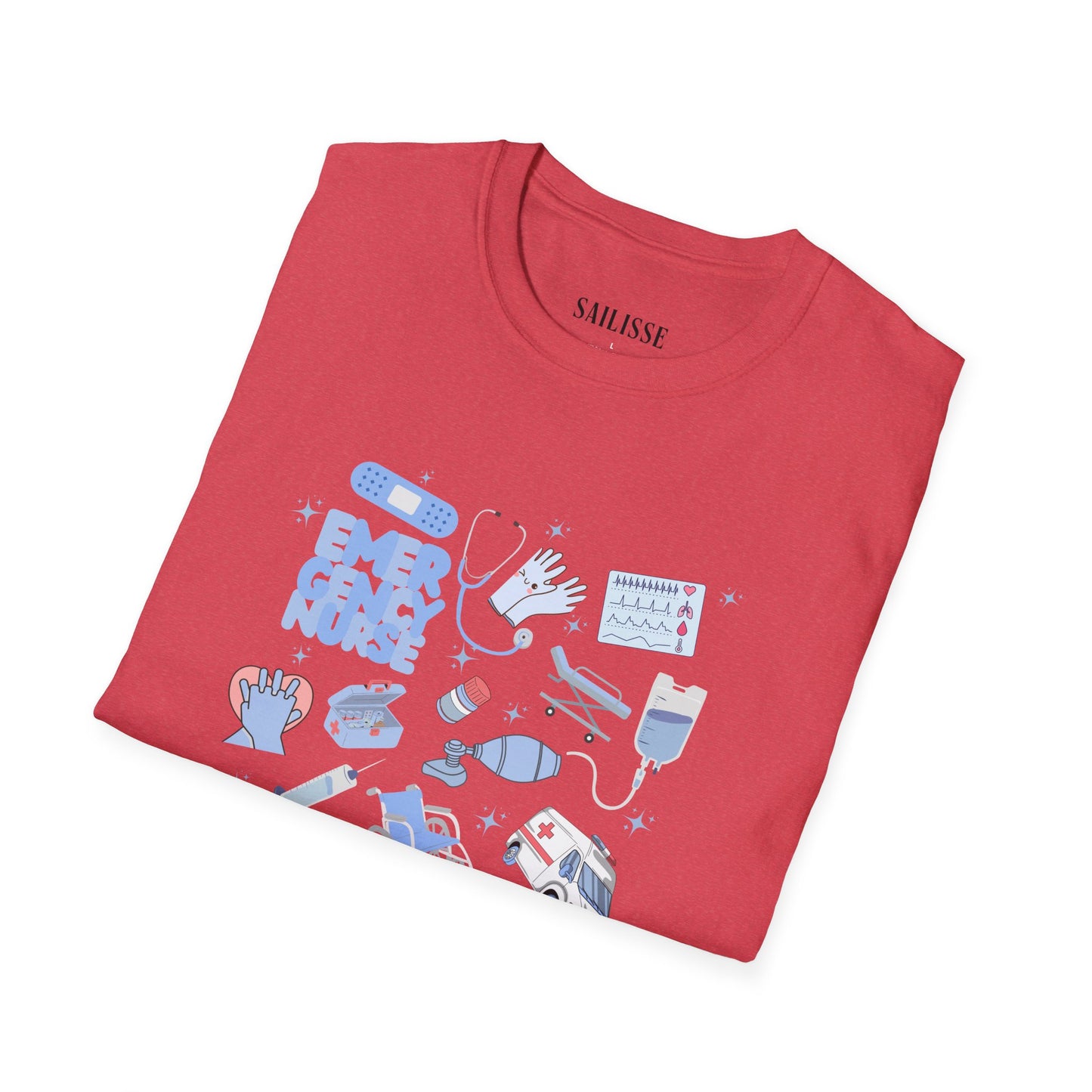 Emergency Nurse Doodle Design Softstyle T-Shirt