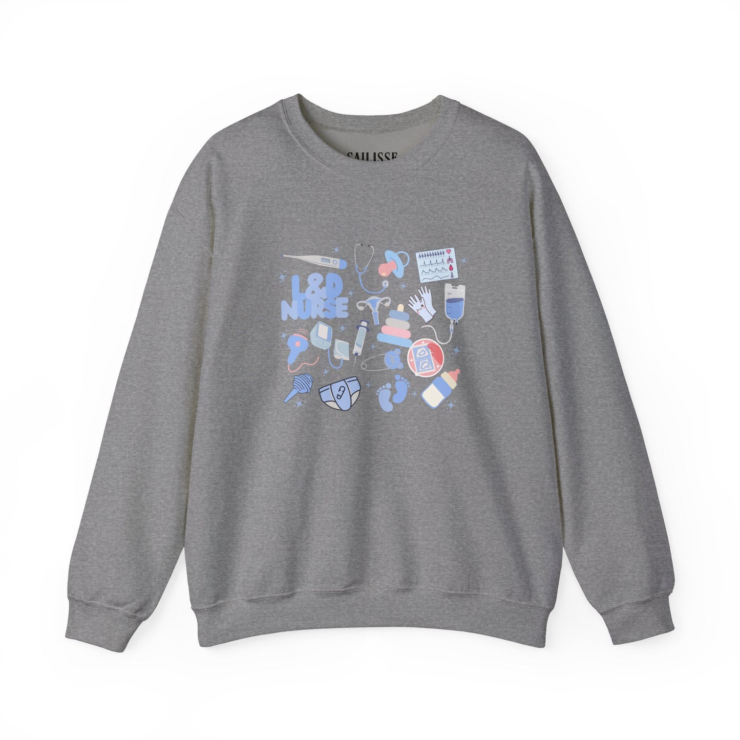 L&D Nurse Doodle Design Crewneck