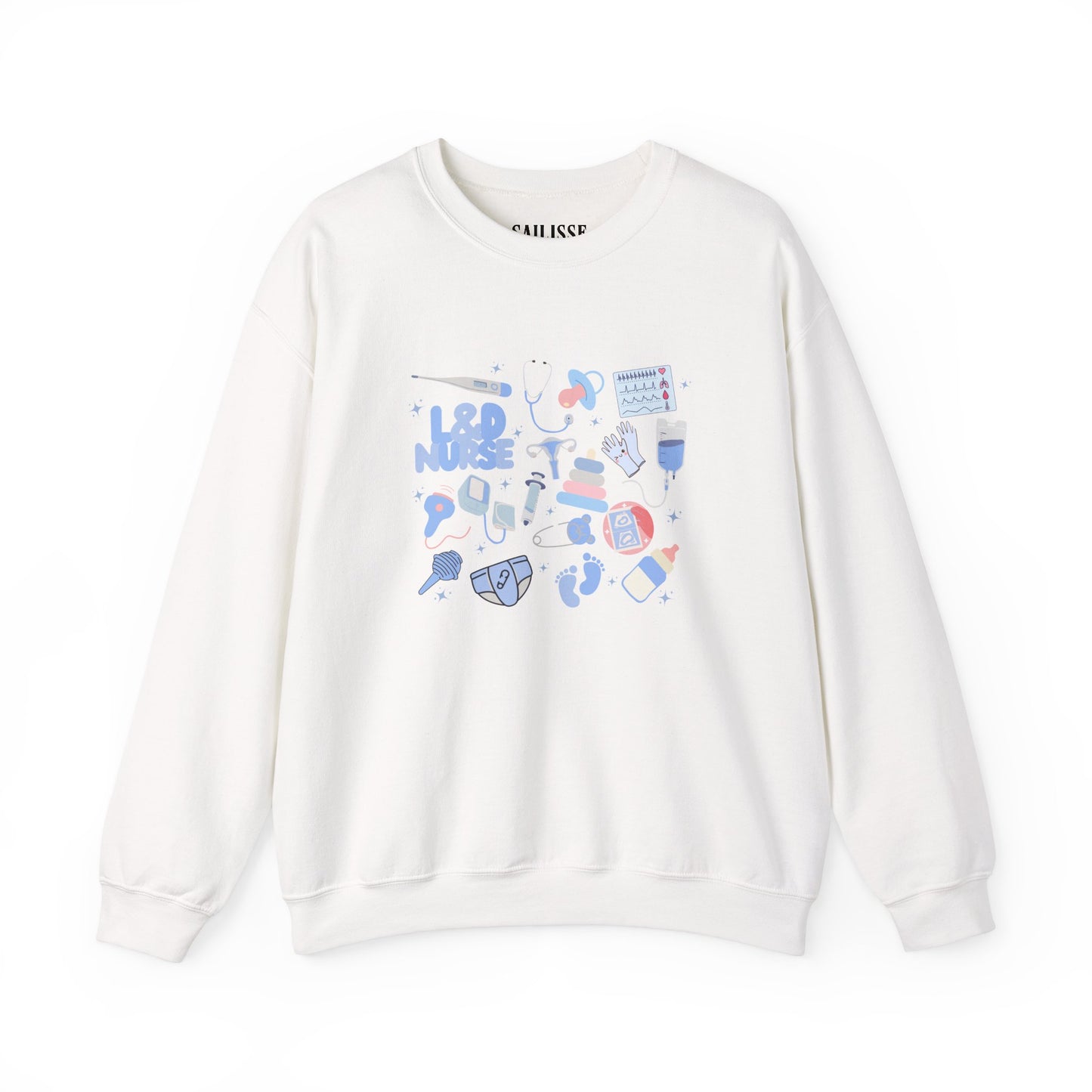 L&D Nurse Doodle Design Crewneck