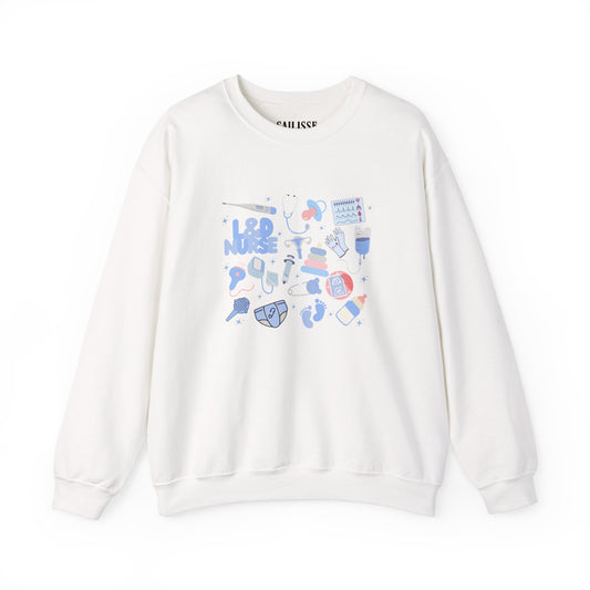 L&D Nurse Doodle Design Crewneck