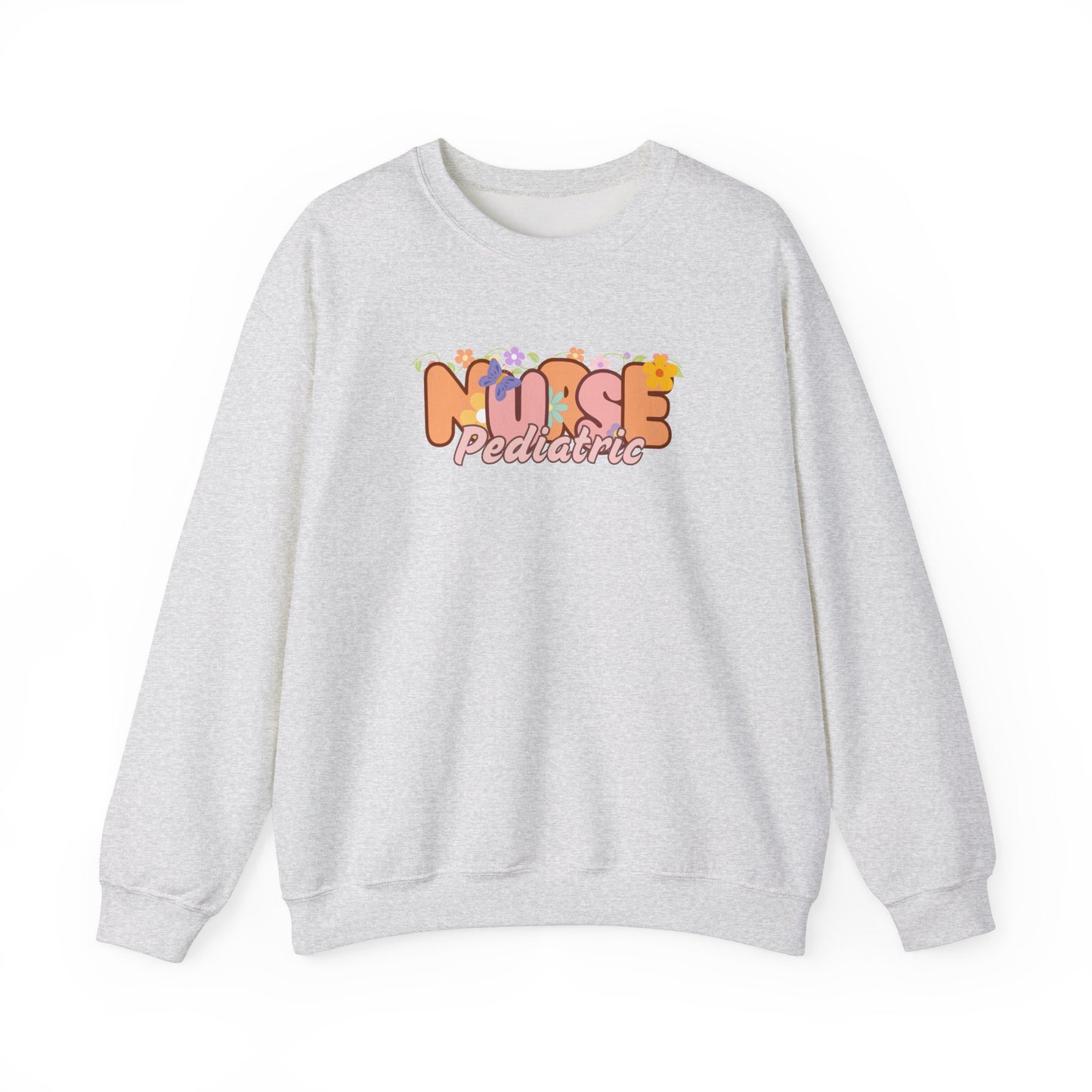 Pediatric Nurse Floral Design Crewneck