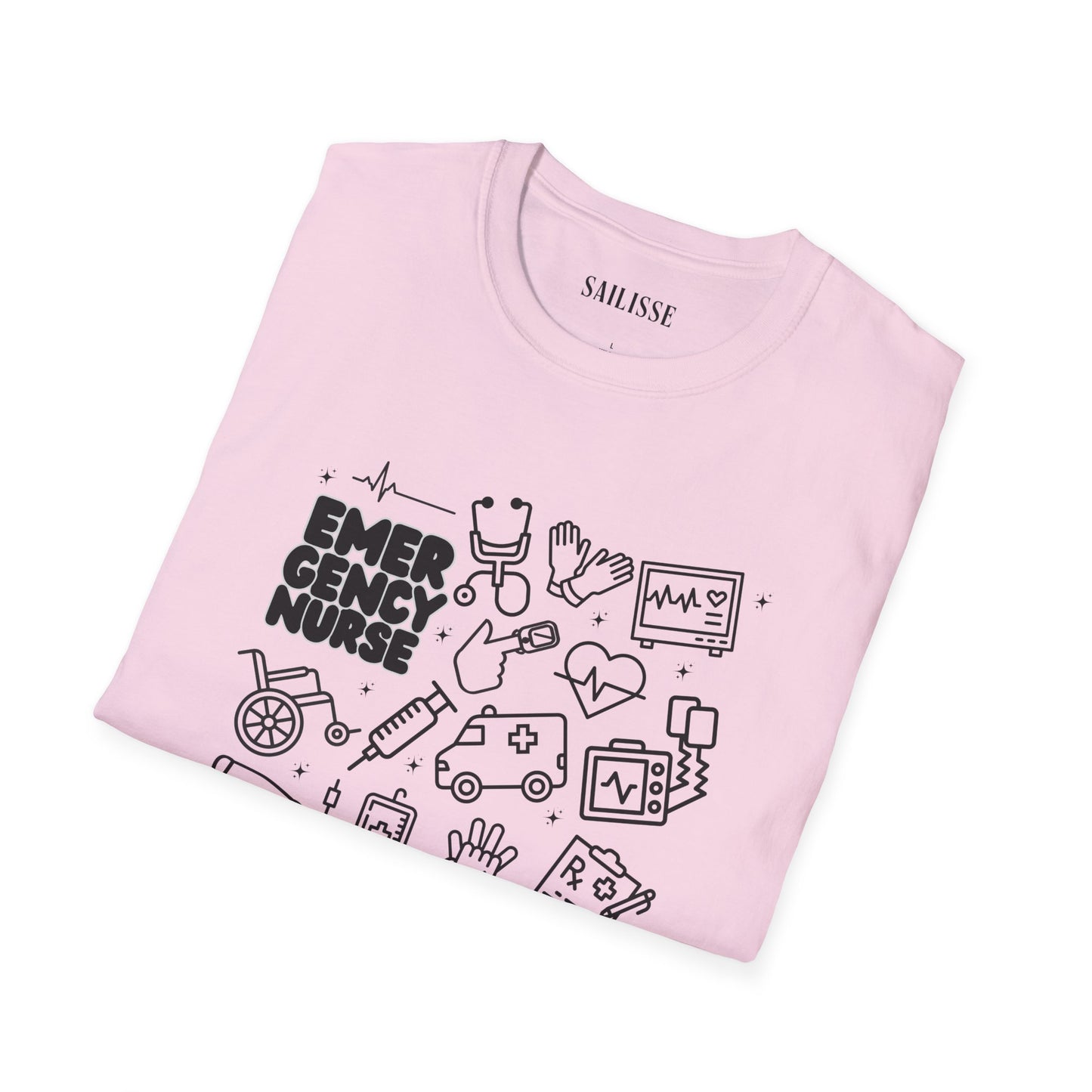 Emergency Nurse Black Outline T-Shirt
