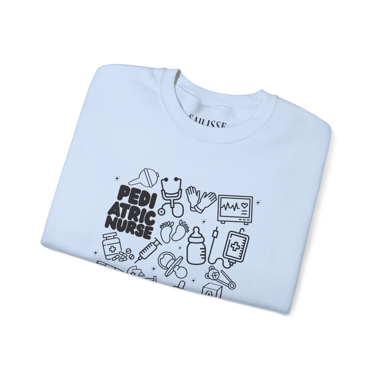 Pediatric Nurse Black Outline Crewneck