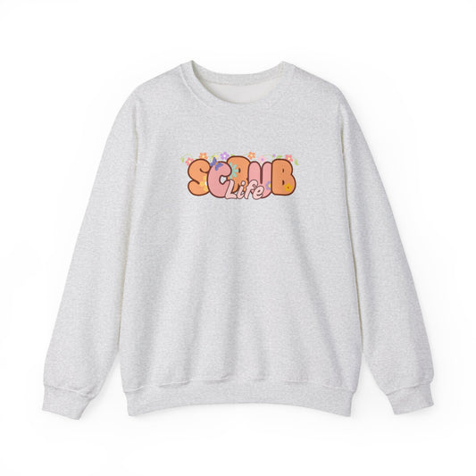 Scrub Life Floral Design Crewneck