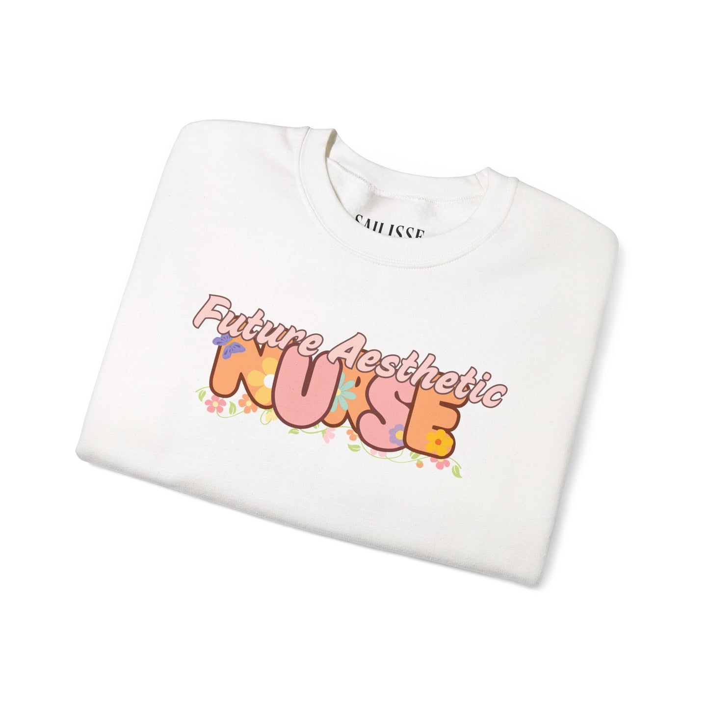 Future Aesthetic Nurse Floral Design Crewneck