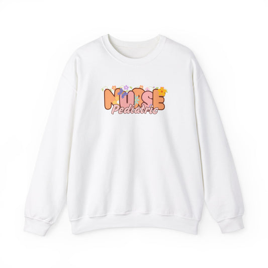 Pediatric Nurse Floral Design Crewneck