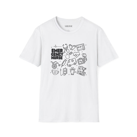 Emergency Nurse Black Outline T-Shirt