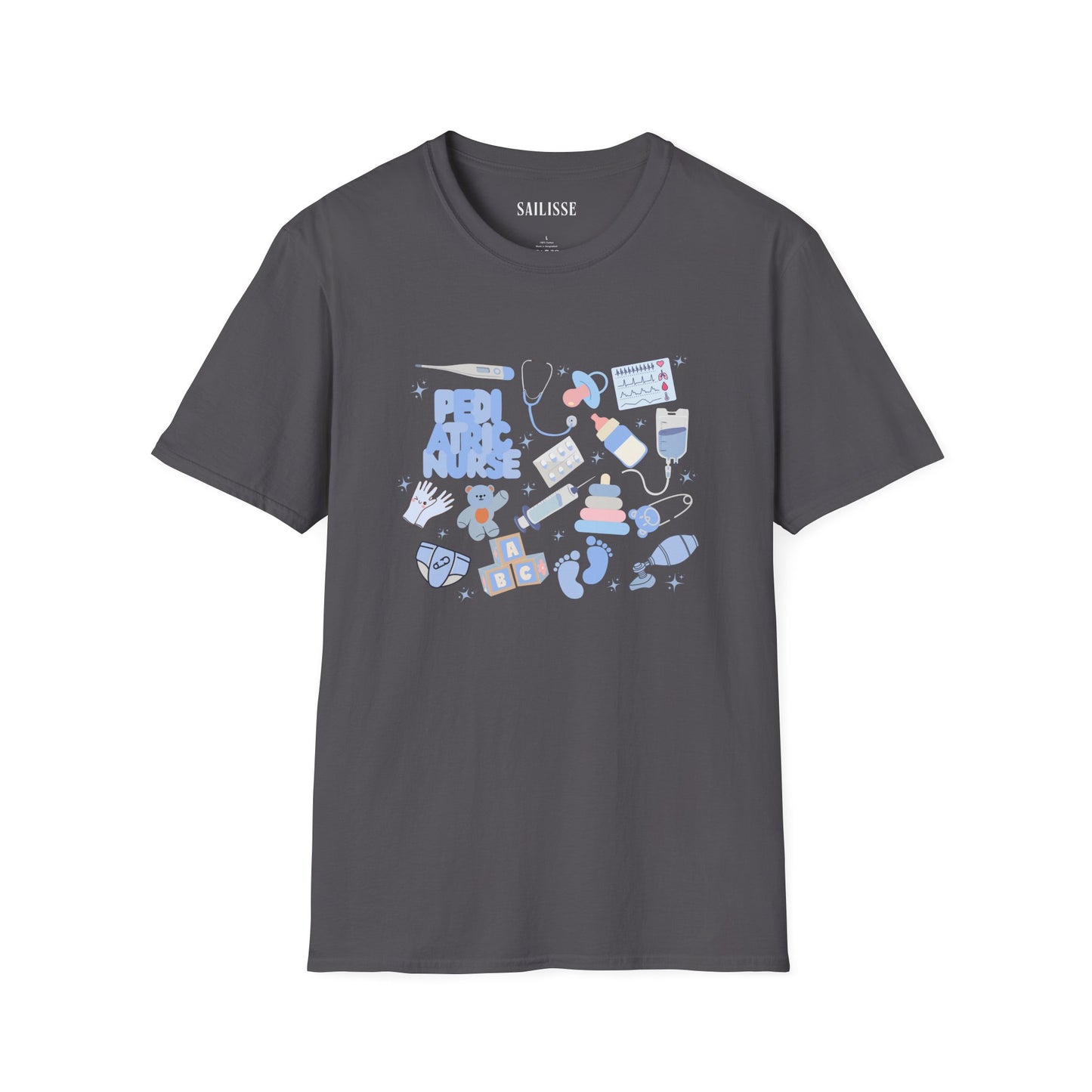 Pediatric Nurse Doodle Design Softstyle T-Shirt