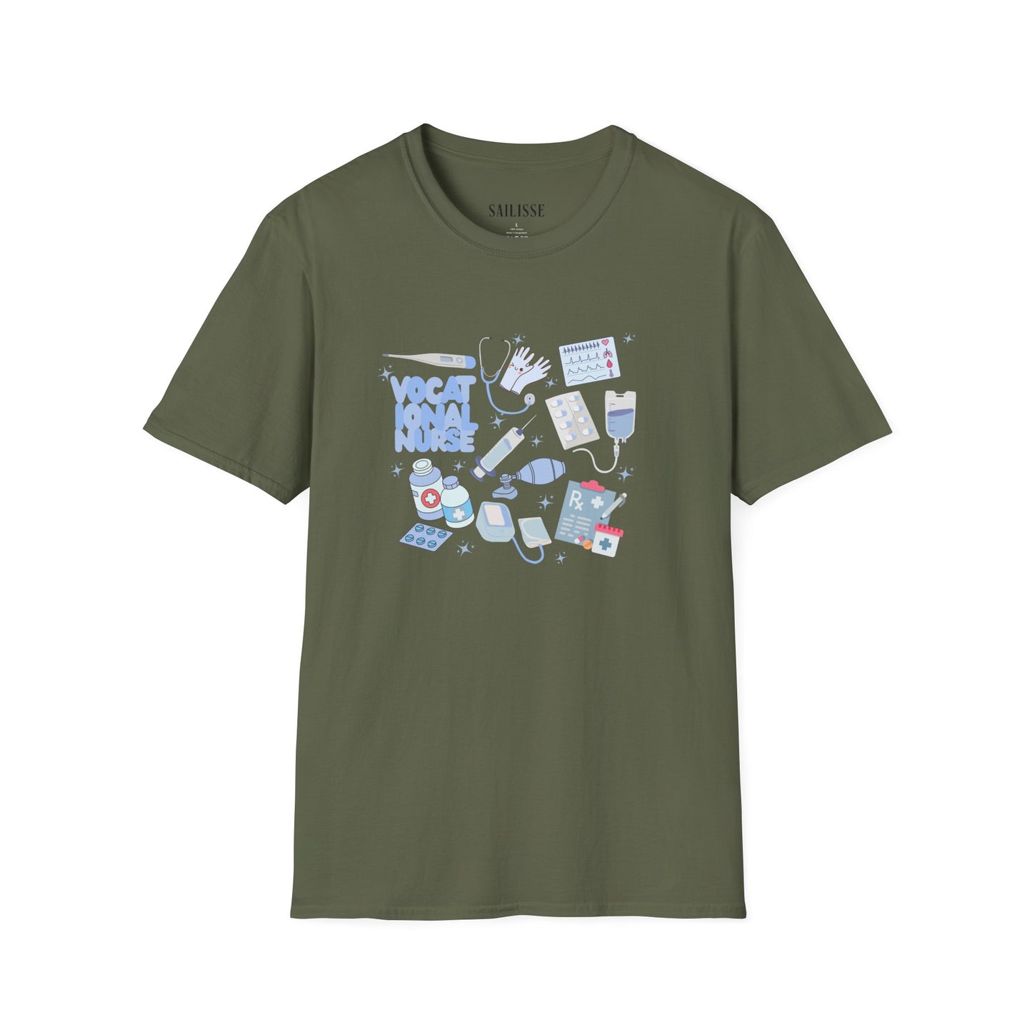 Vocational Nurse Doodle Design Softstyle T-Shirt
