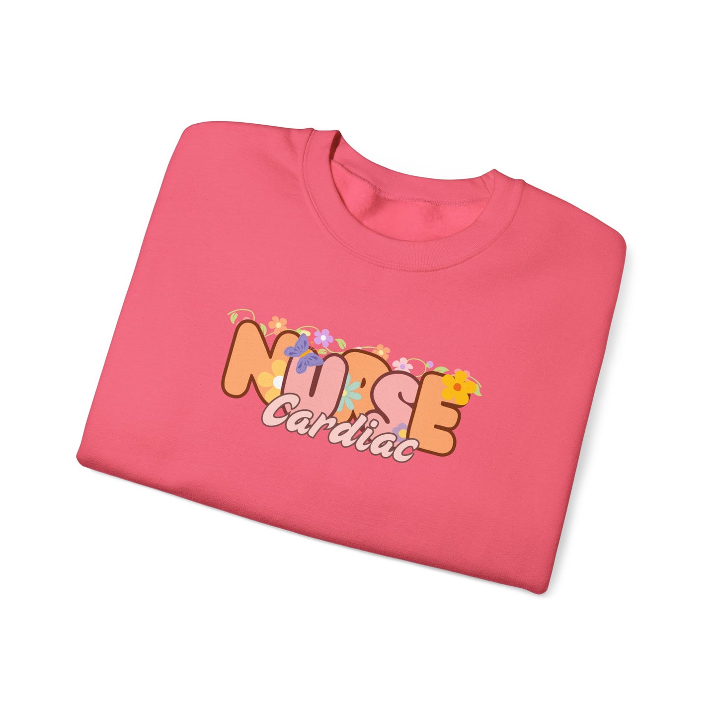 Cardiac Nurse Floral Design Crewneck