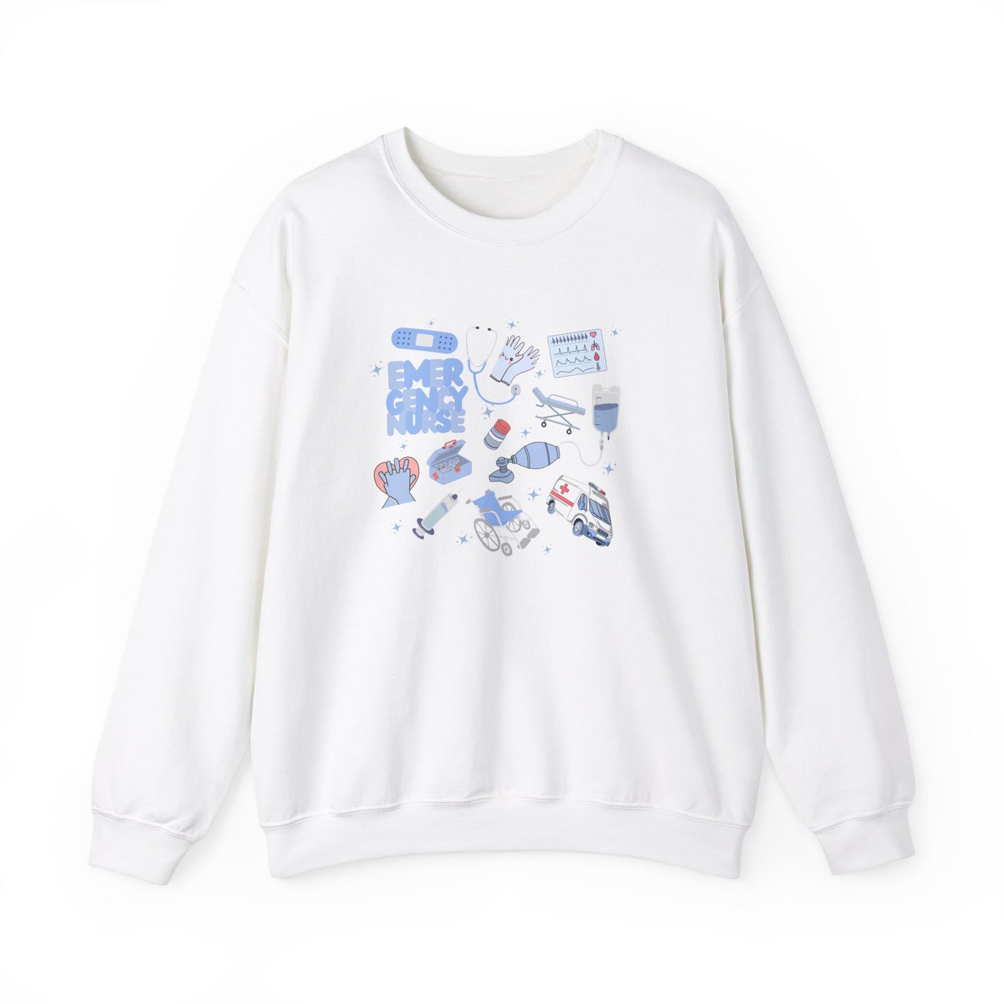 Emergency Nurse Doodle Design Crewneck