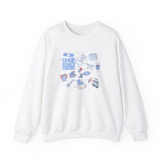 Emergency Nurse Doodle Design Crewneck