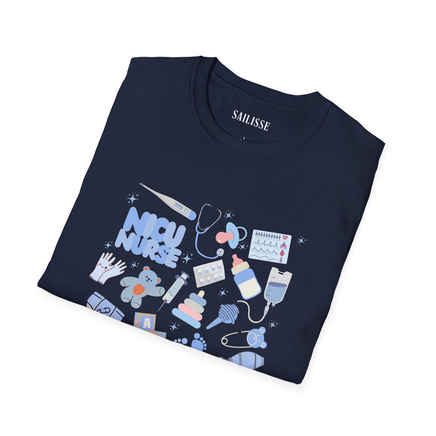NICU Nurse Doodle Design Softstyle T-Shirt