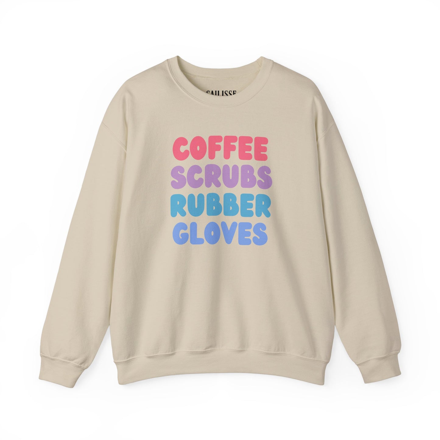 Coffee Scrubs Rubber Gloves Crewneck