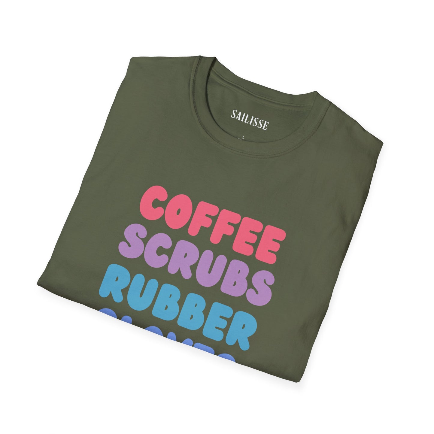 Coffee Scrubs Rubber Gloves  Softstyle T-Shirt
