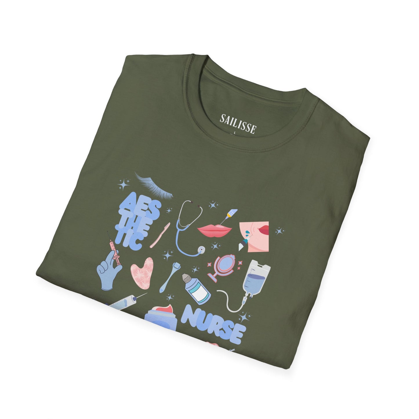 Aesthetic Nurse Doodle Design Softstyle T-Shirt