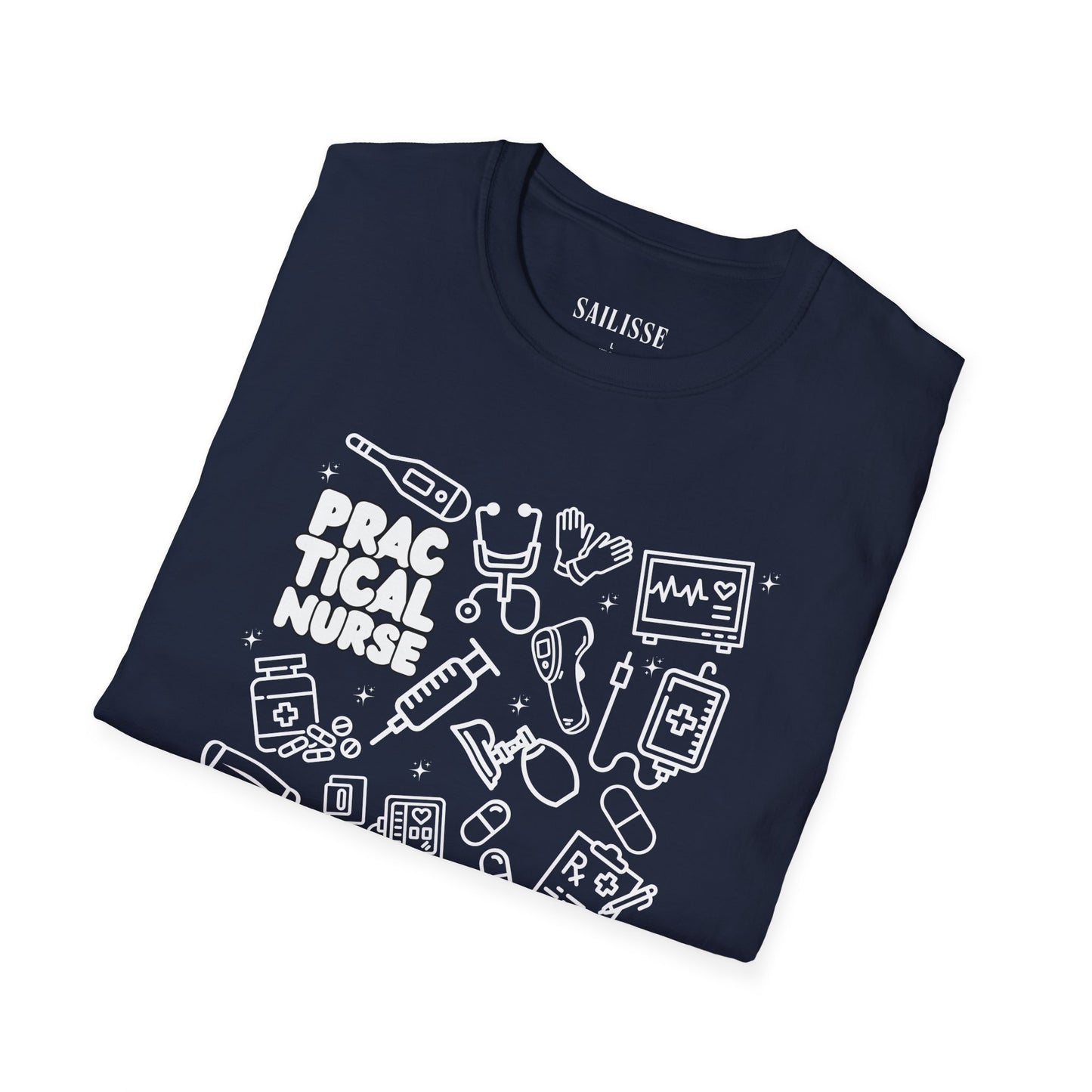 Practical Nurse White Outline T-Shirt