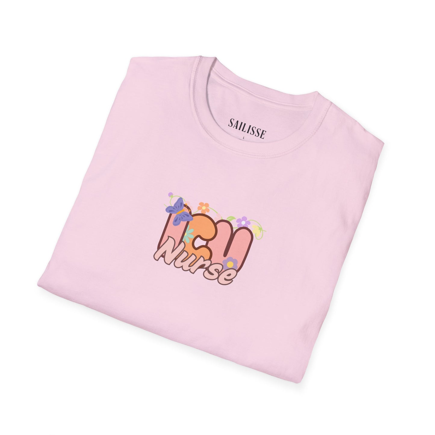 ICU Nurse Floral Design Softstyle T-Shirt