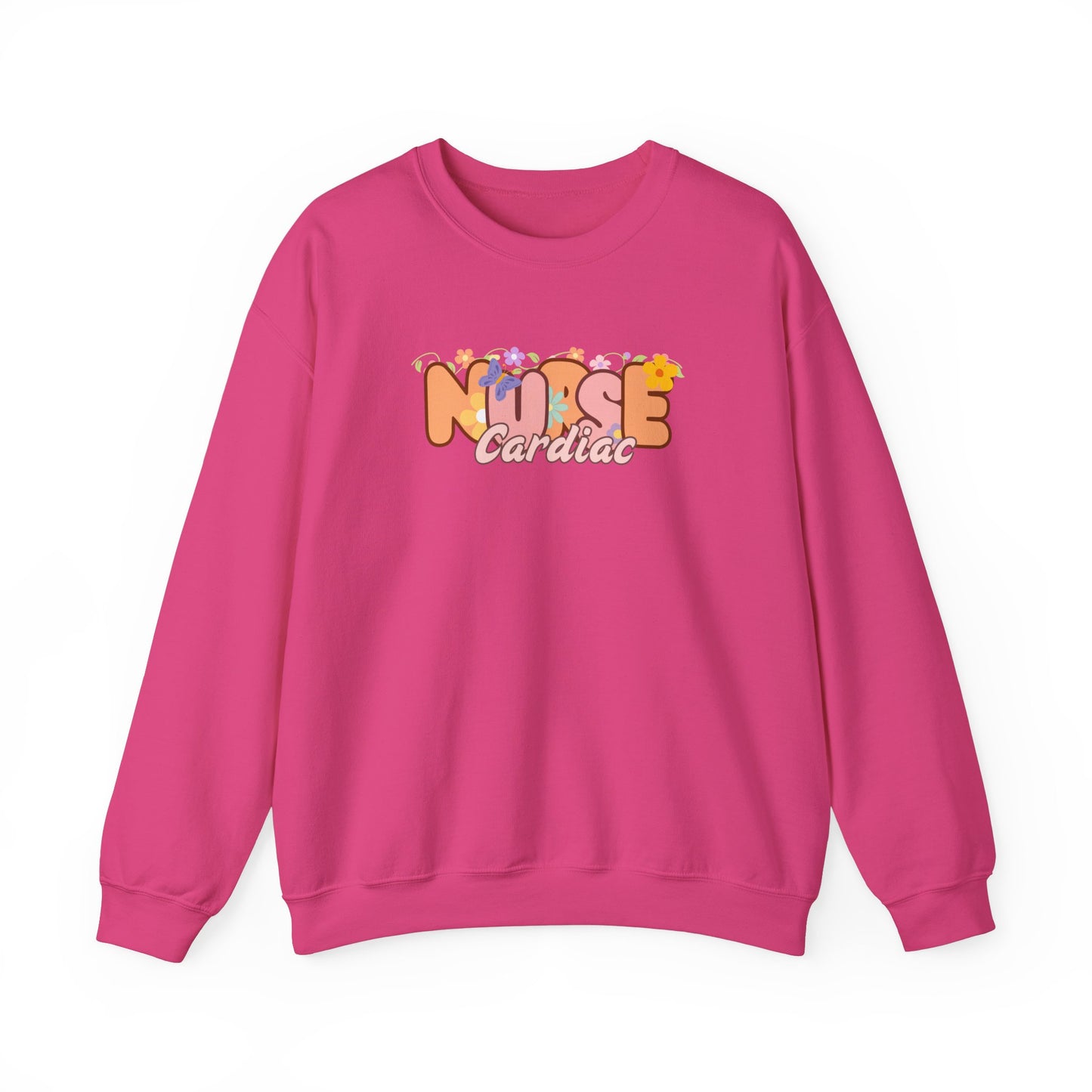 Cardiac Nurse Floral Design Crewneck