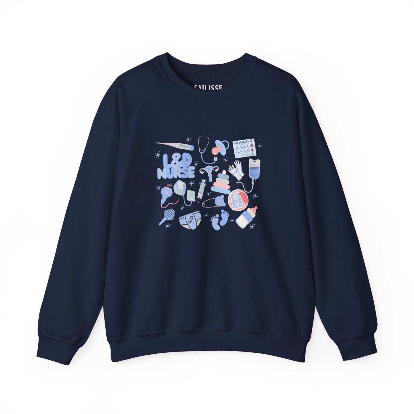 L&D Nurse Doodle Design Crewneck