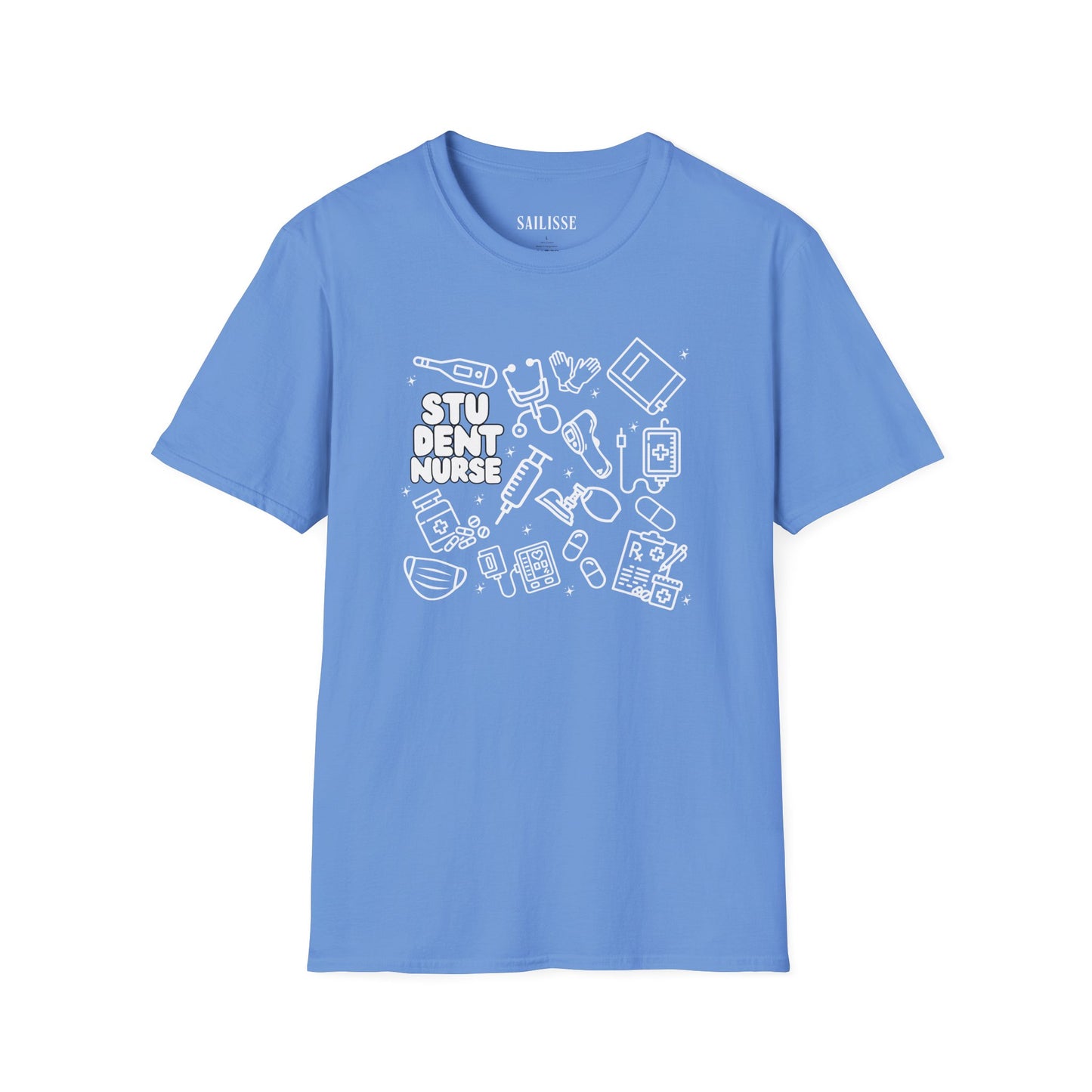 Student Nurse White Outline T-Shirt