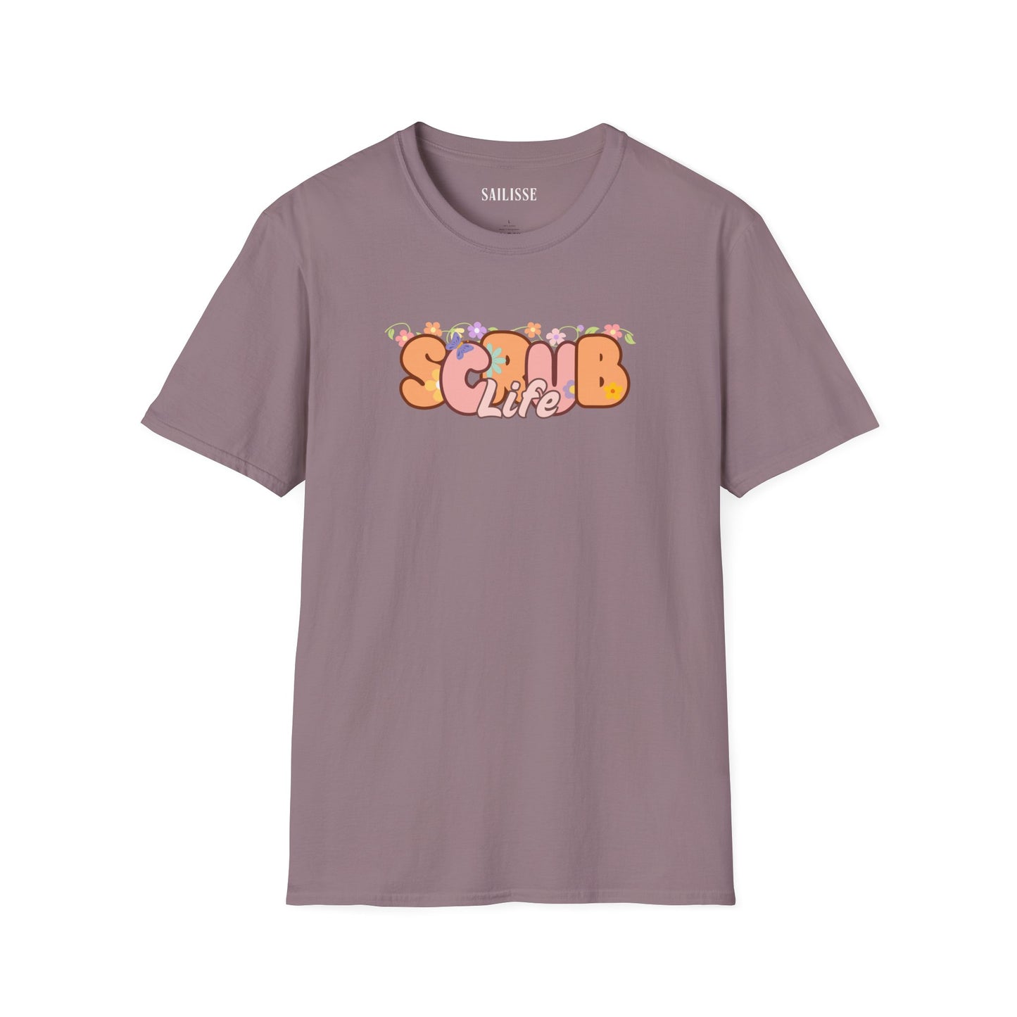 Scrub Life Floral Design Softstyle T-Shirt