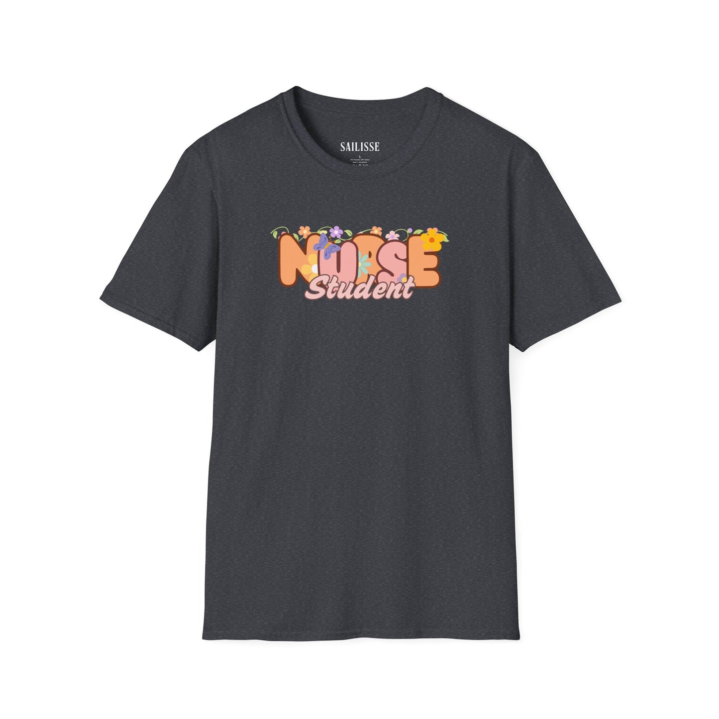 Student Nurse Floral Design Softstyle T-Shirt