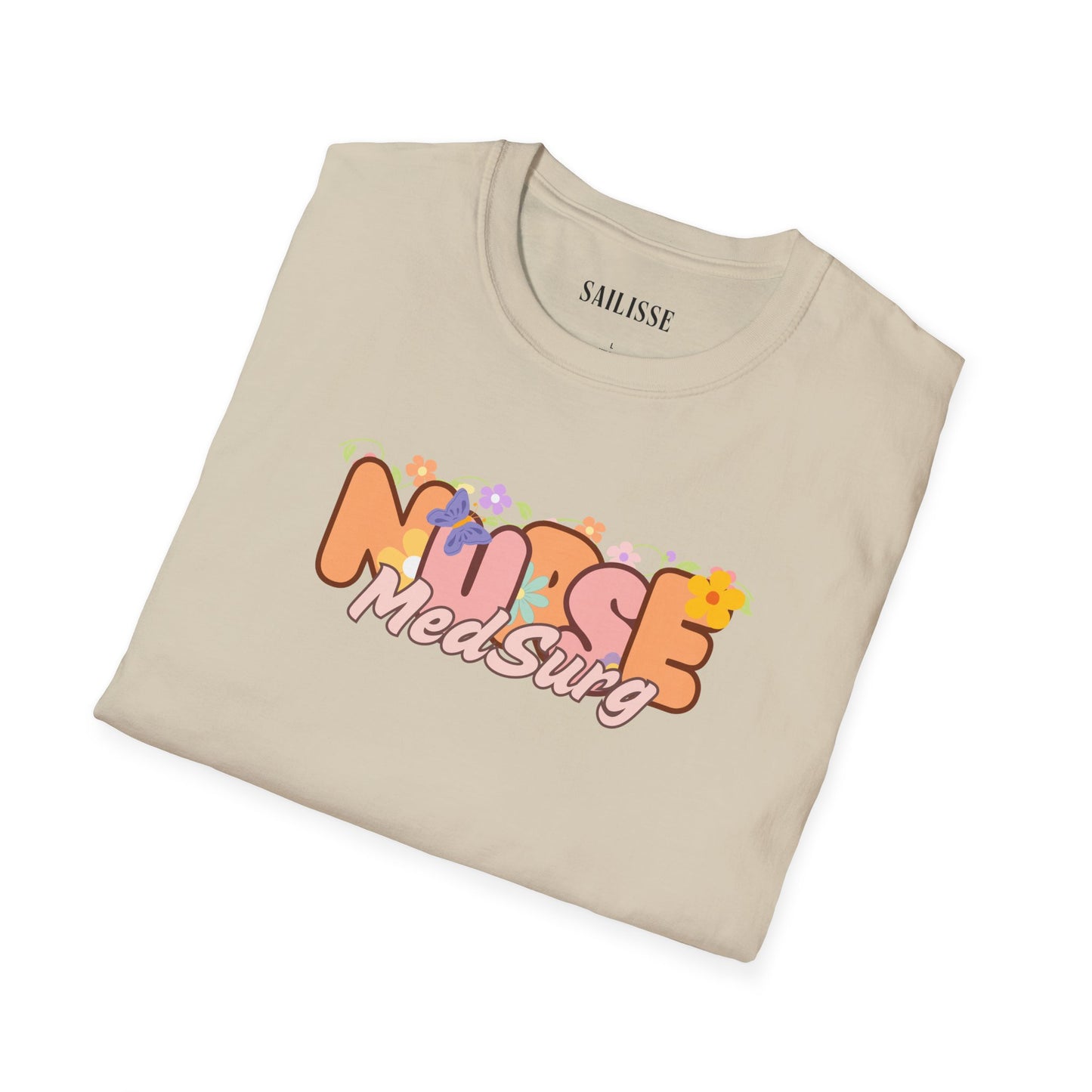 MedSurg Nurse Floral Design Softstyle T-Shirt