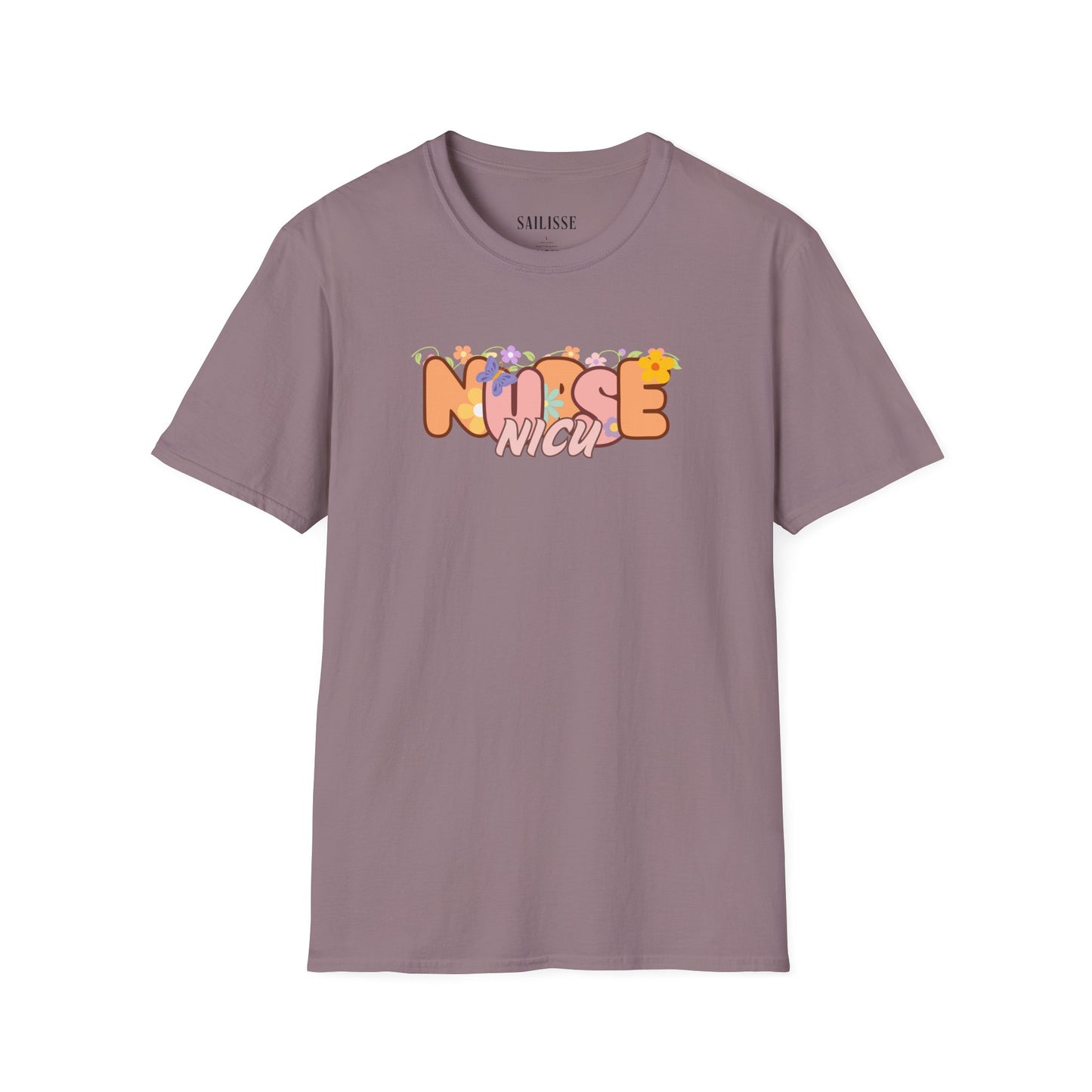NICU Nurse Floral Design Softstyle T-Shirt