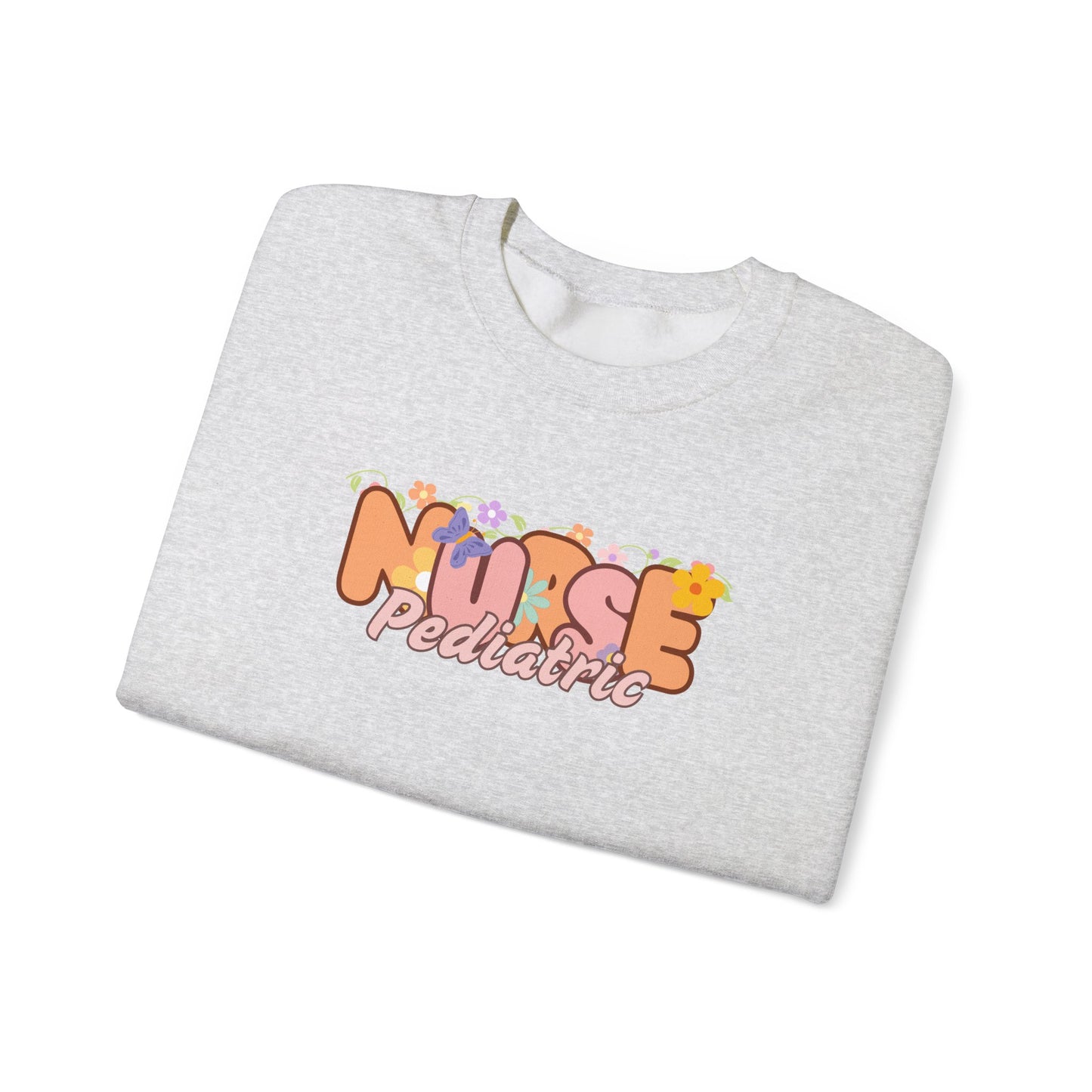 Pediatric Nurse Floral Design Crewneck