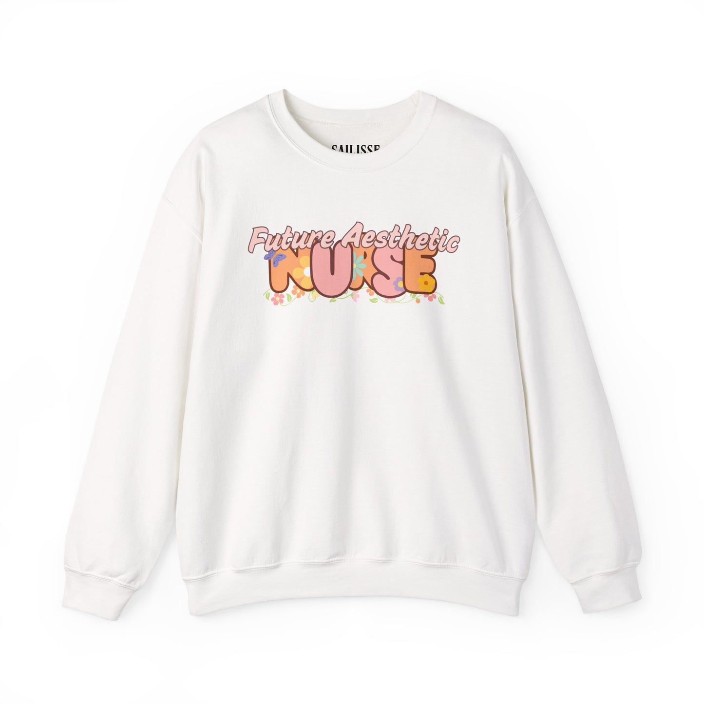 Future Aesthetic Nurse Floral Design Crewneck