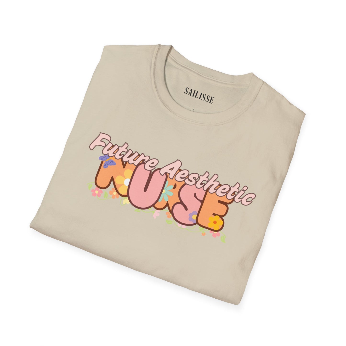 Future Aesthetic Nurse Floral Design Softstyle T-Shirt