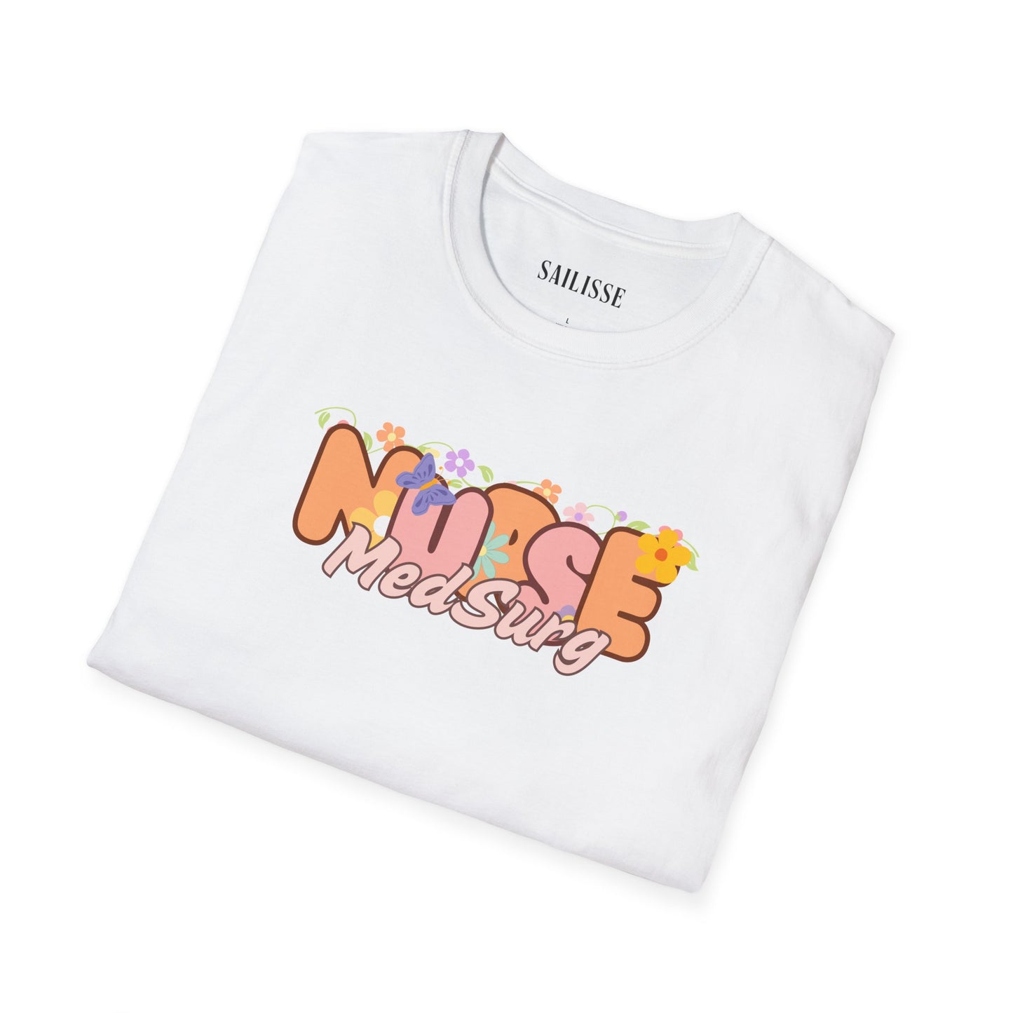 MedSurg Nurse Floral Design Softstyle T-Shirt