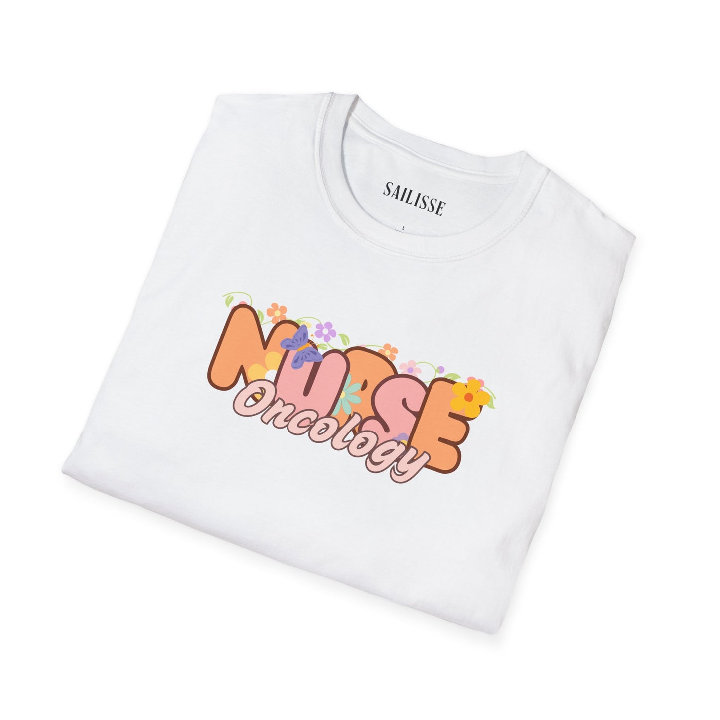 Oncology Nurse Floral Design Softstyle T-Shirt
