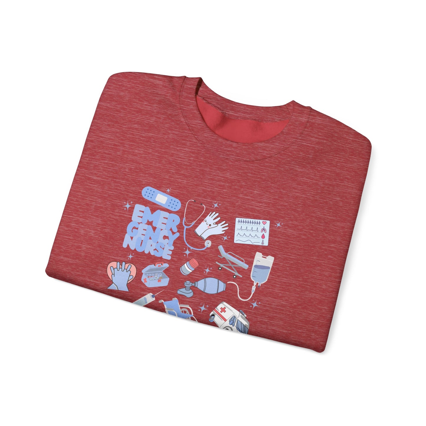 Emergency Nurse Doodle Design Crewneck