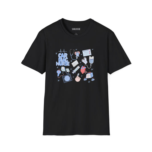 Cardiac Nurse Doodle Design Softstyle T-Shirt