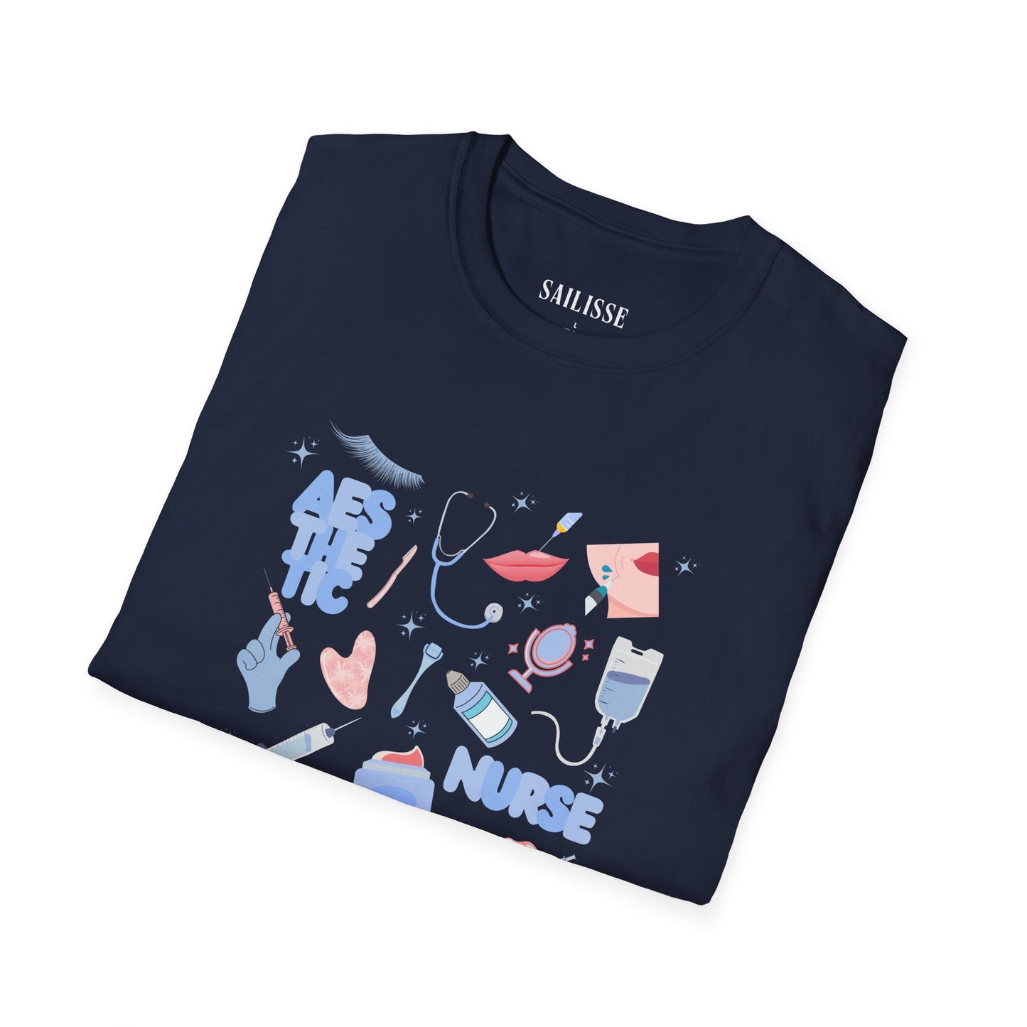 Aesthetic Nurse Doodle Design Softstyle T-Shirt