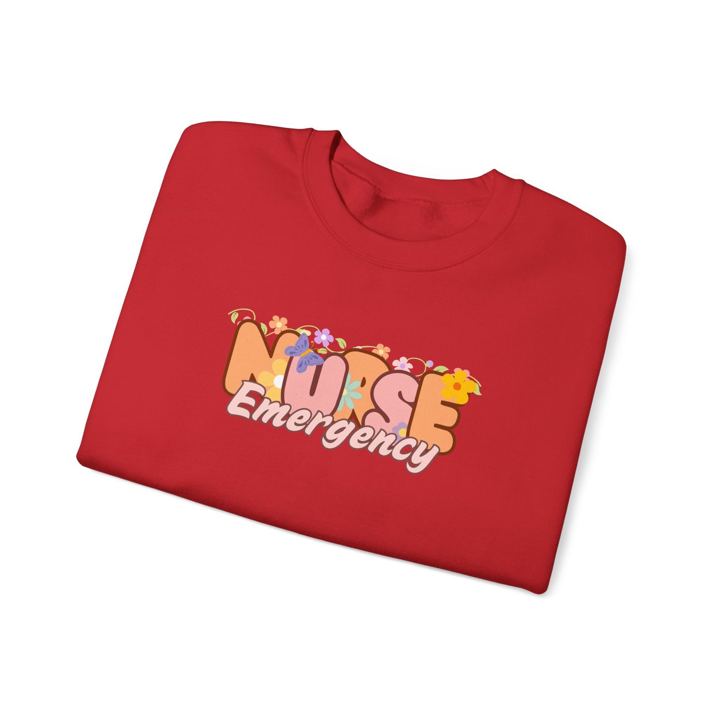 Emergency Nurse Floral Design Crewneck