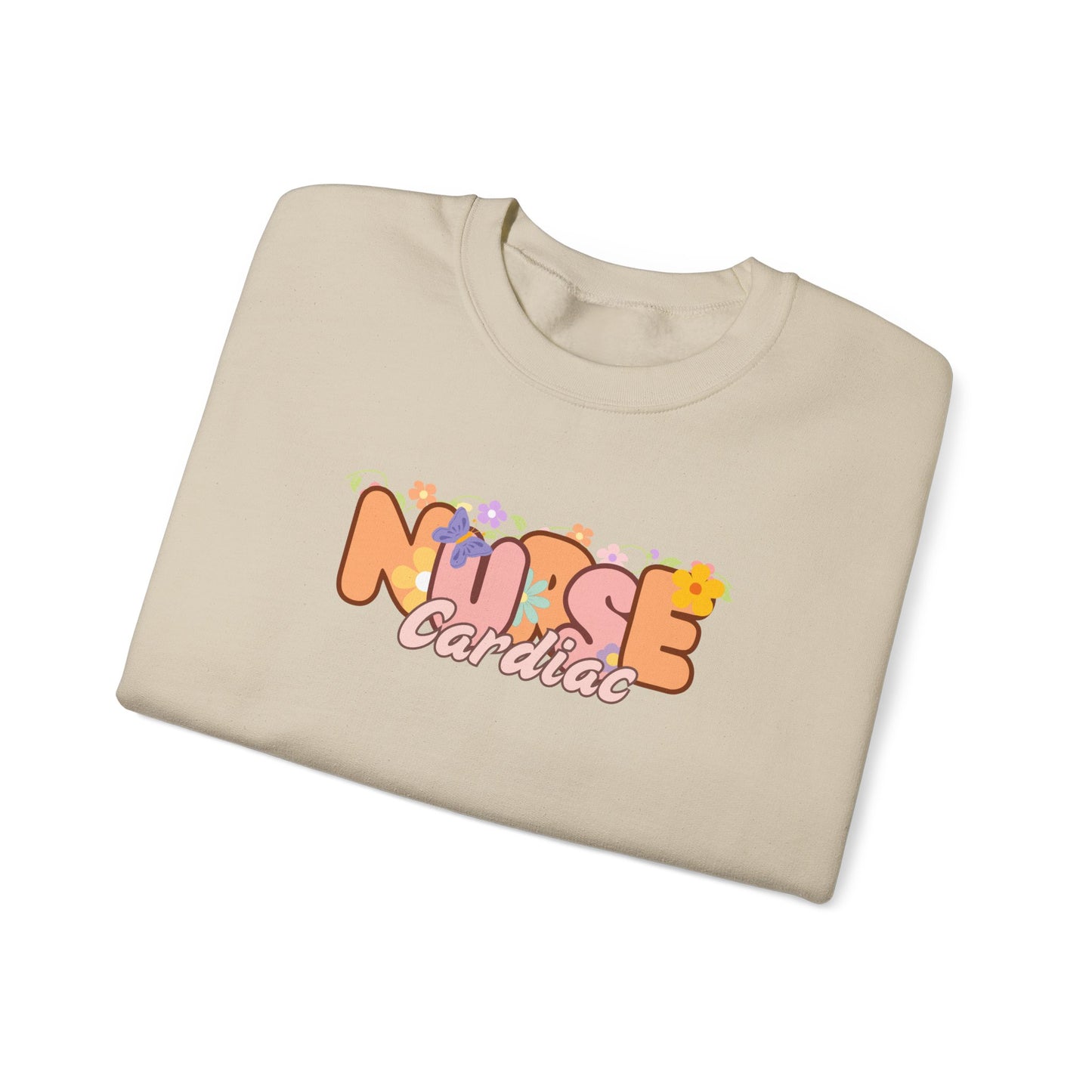 Cardiac Nurse Floral Design Crewneck