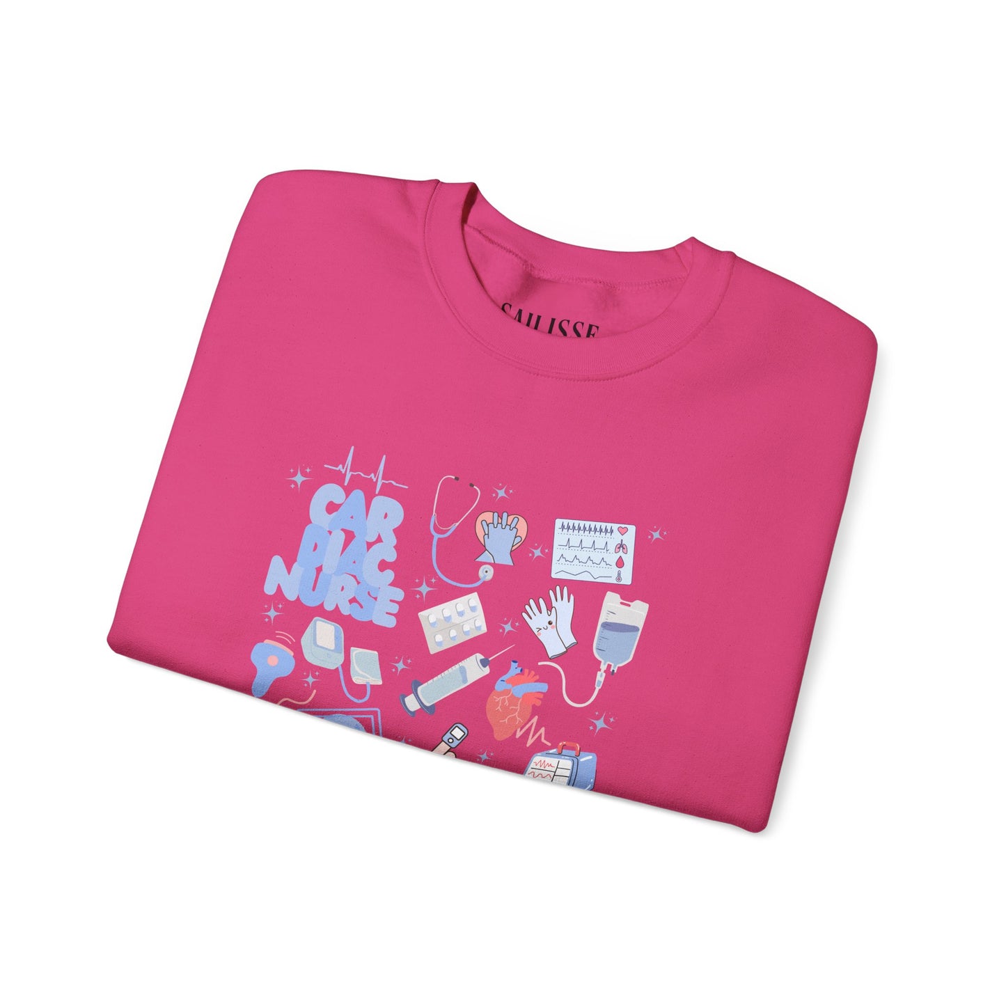 Cardiac Nurse Doodle Design Crewneck
